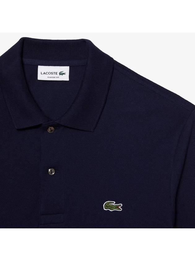 Men's Original Cotton Long Sleeve Polo Shirt Navy - LACOSTE - BALAAN 3