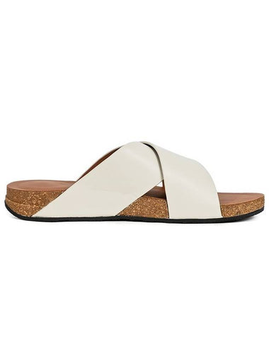 Eye Cushion Leather Cross Slippers Clay Grey - FITFLOP - BALAAN 1