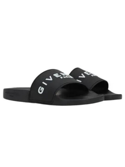 Logo Rubber Flat Slide Slippers Black - GIVENCHY - BALAAN 2