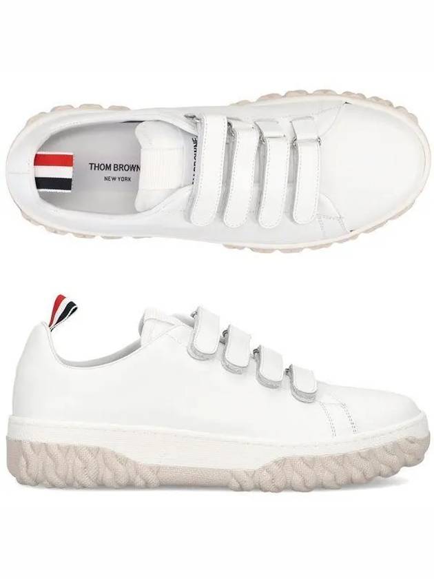 Vitello Calf Court Low Top Sneakers White - THOM BROWNE - BALAAN 2