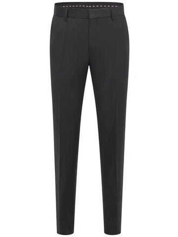 Virgin Wool Jersey Straight Pants Black - HUGO BOSS - BALAAN 1