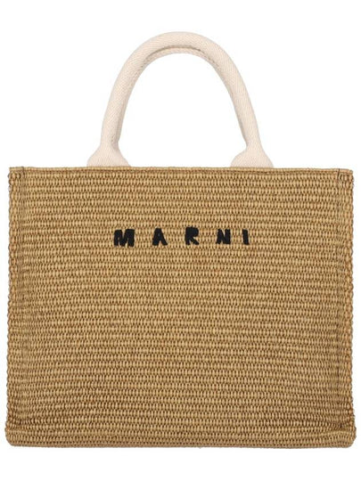 Small Raffia East West Tote Bag Brown - MARNI - BALAAN 2