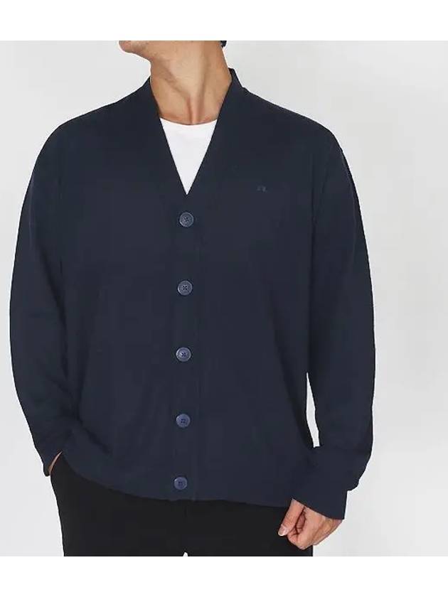 Lucas Merino Wool Knit Cardigan Navy - J.LINDEBERG - BALAAN 2