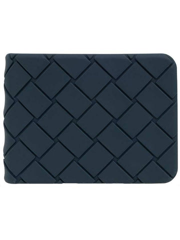 Intrecciato Rubber Half Wallet Navy - BOTTEGA VENETA - BALAAN 1