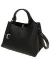 Logo Charm Leather Micro Tote Bag Black - TOD'S - BALAAN 3