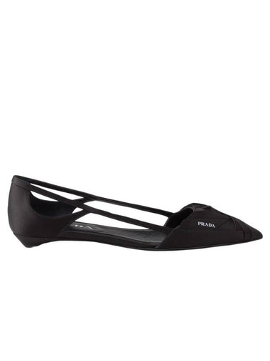 Satin Cutout Ballerina Black - PRADA - BALAAN 1