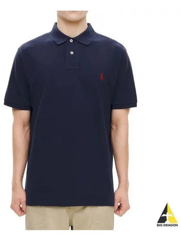 Custom Slim Fit Mesh Polo Shirt Blue - POLO RALPH LAUREN - BALAAN 1