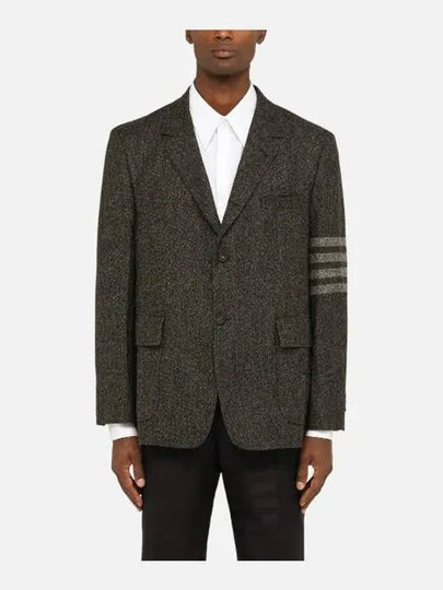 Donegal Tweed 4 Bar Single Breasted Blazer Jacket Grey - THOM BROWNE - BALAAN 2