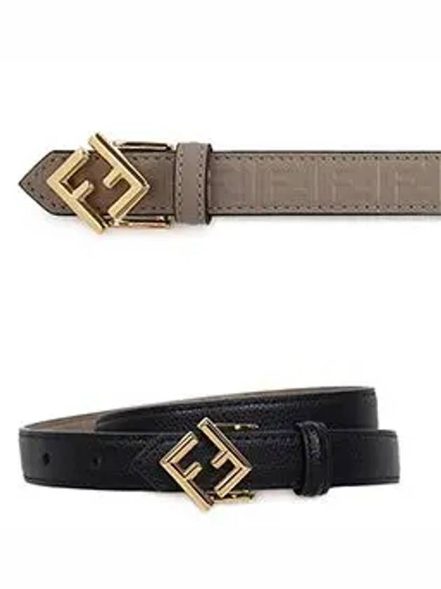 Diamond Reversible Leather Belt Black Beige - FENDI - BALAAN 6