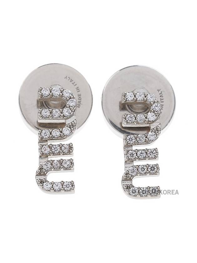 Metal Crystal Earrings Silver - MIU MIU - BALAAN 2