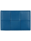 Intrecciato Lambskin Calfskin Card Wallet Deep Pacific - BOTTEGA VENETA - BALAAN 3