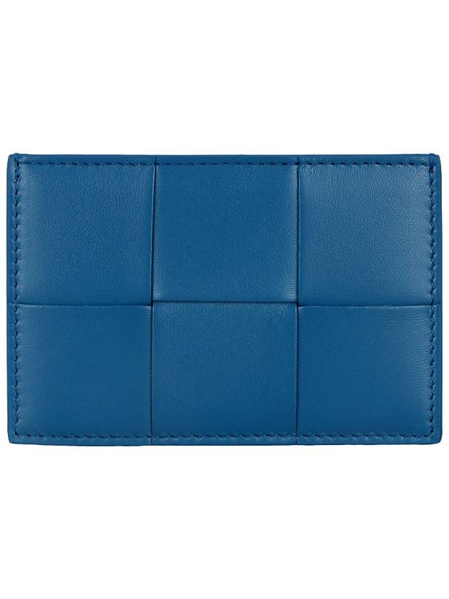 Intrecciato Lambskin Calfskin Card Wallet Deep Pacific - BOTTEGA VENETA - BALAAN 3