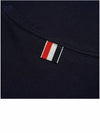 Men's Medium Weight Jersey Tipped Pocket Crewneck Short Short Sleeve T-Shirt Navy - THOM BROWNE - BALAAN 8