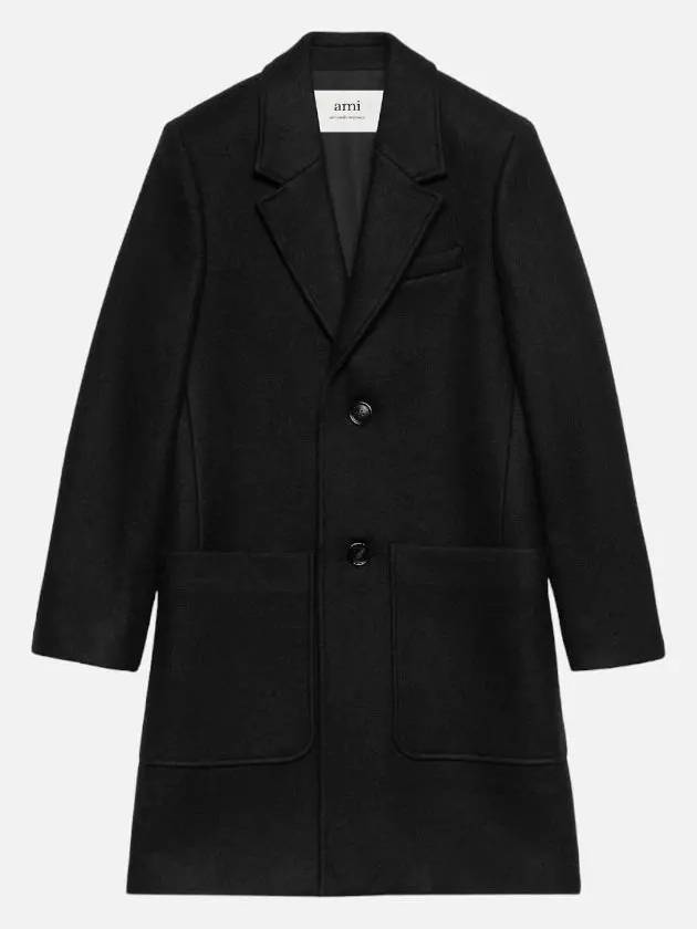 Two Button Wool Single Coat Black - AMI - BALAAN 3