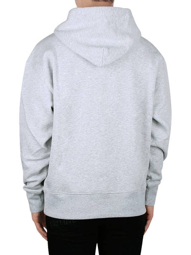 Box Logo Print Cotton Hoodie Grey - MSGM - BALAAN 5