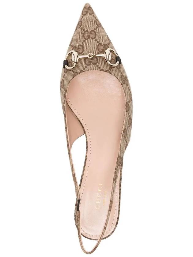 GG Low Slingback Heel Beige - GUCCI - BALAAN 5