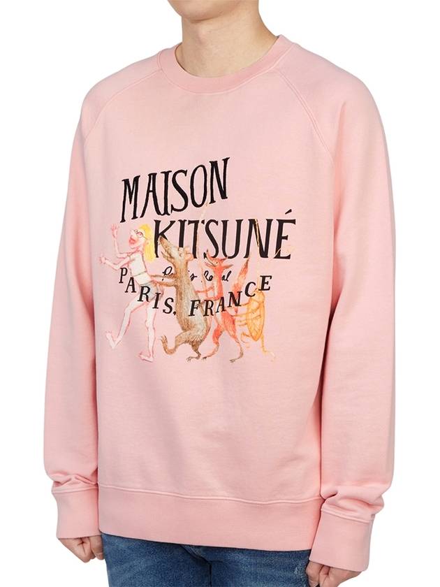 Men's Logo Print Detail Cotton Long Sleeve T-Shirt Pink - MAISON KITSUNE - BALAAN 3