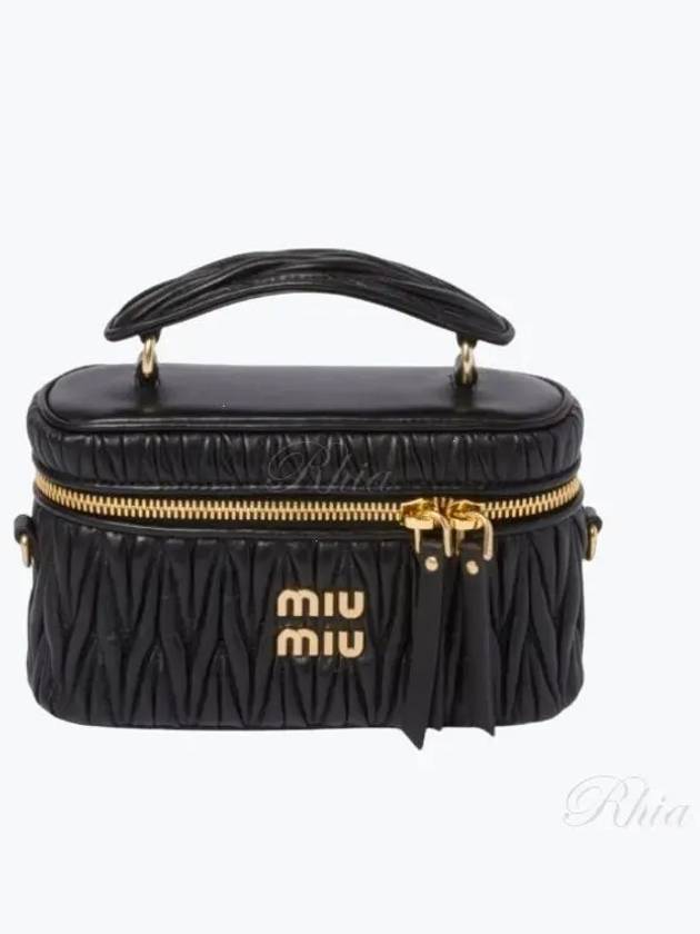 Logo Matelasse Nappa Leather Tote Bag Black - MIU MIU - BALAAN 2