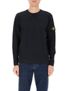 Men's Wappen Patch Crewneck Knit Sweatshirt Black - STONE ISLAND - BALAAN 2