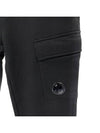 Men's Lens Waffen Diagonal Fleece Jogger Track Pants Black - CP COMPANY - BALAAN.