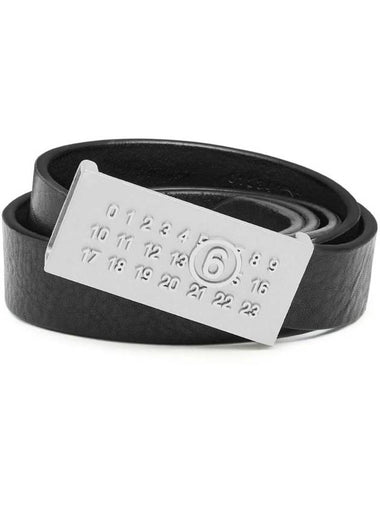 Numeric Signature Leather Belt Black - MAISON MARGIELA - BALAAN 1