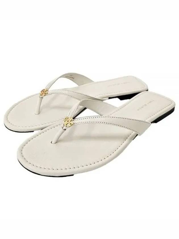 Capri Logo Plaque Flip Flops White - TORY BURCH - BALAAN 2