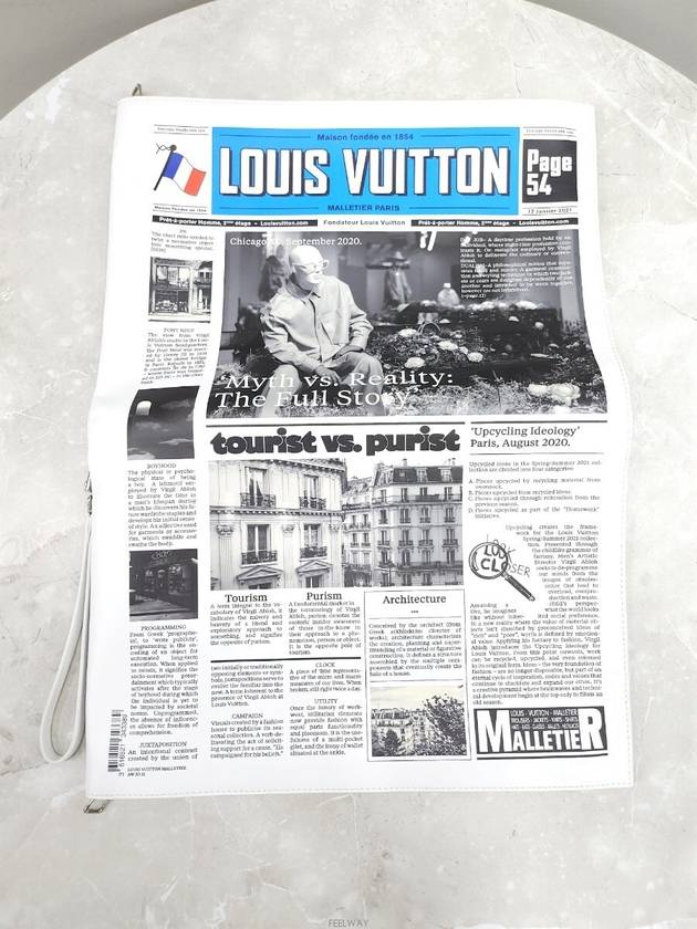 Lux You Newspaper logo strap clutch - LOUIS VUITTON - BALAAN 6