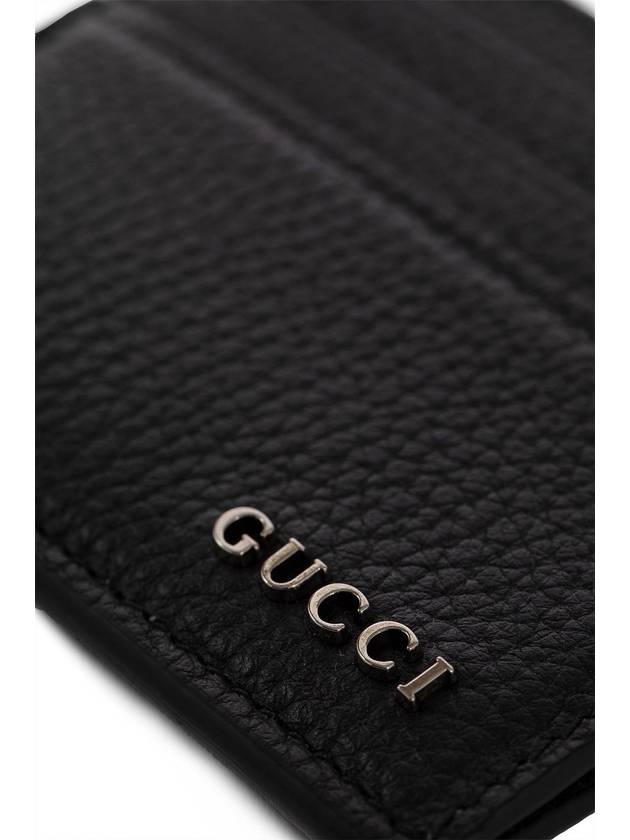 Logo Leather Card Walle Black - GUCCI - BALAAN 5