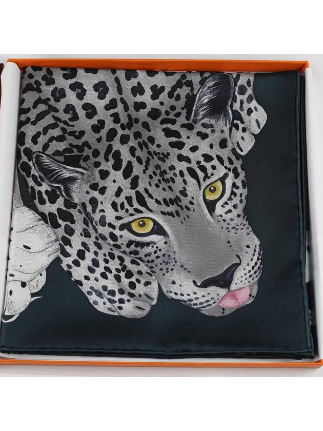 Lazy Leopardesses 90 Scarf Vert Noir - HERMES - BALAAN 2