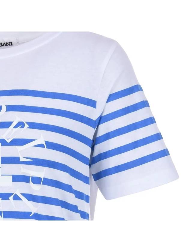 Striped Logo Short Sleeve T-Shirt MW3ME187BLU - P_LABEL - BALAAN 5