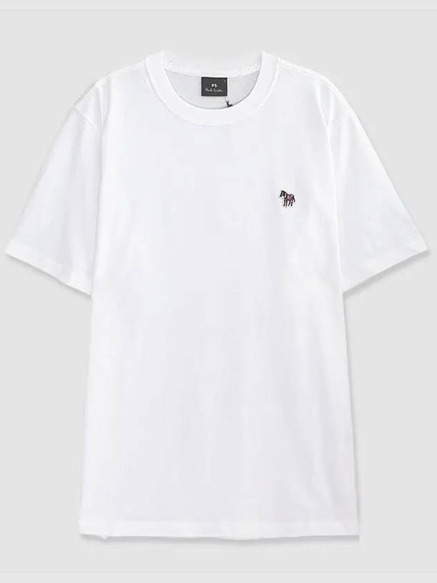 Zebra Logo Crew Neck Cotton Short Sleeve T-Shirt White - PAUL SMITH - BALAAN 2