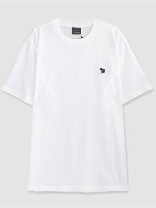 Zebra Logo Crew Neck Cotton Short Sleeve T-Shirt White - PAUL SMITH - BALAAN 2