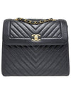 Women s A57215 black chevron gold decorated backpack - CHANEL - BALAAN 1