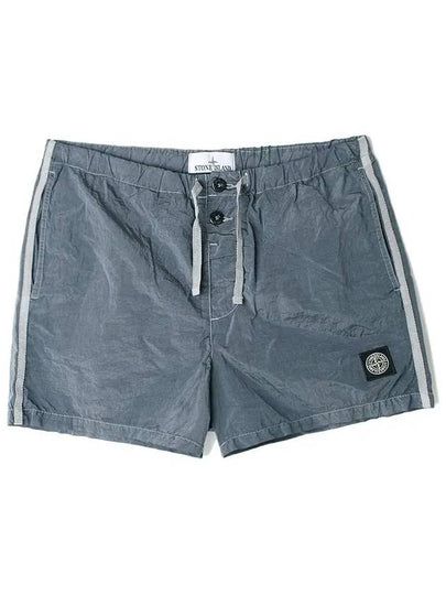 Patch Logo Nylon Swim Shorts Grey - STONE ISLAND - BALAAN 2