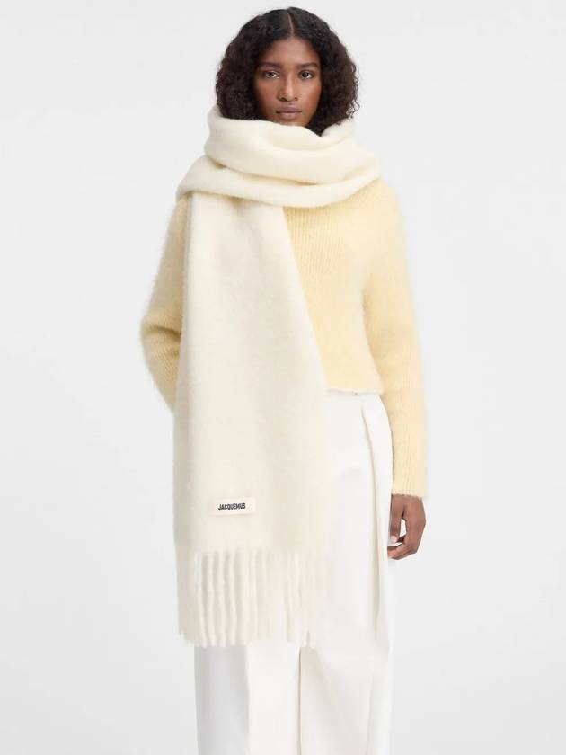 Carro Mohair Alpaca Muffler Off White - JACQUEMUS - BALAAN 2