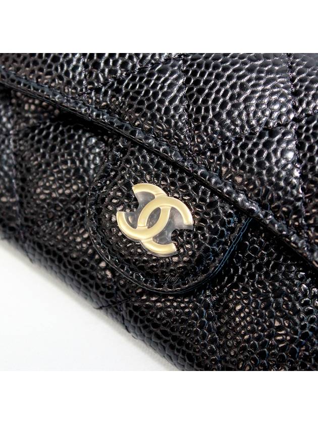 Classic Grained Calfskin Card Wallet Black - CHANEL - BALAAN 9