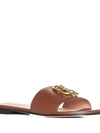 Metal Logo Slippers Brown - BALLY - BALAAN 4