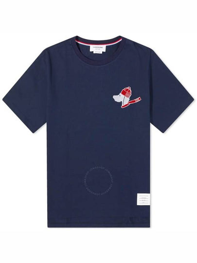 Hector Patch Short Sleeve T-Shirt Navy - THOM BROWNE - BALAAN 2