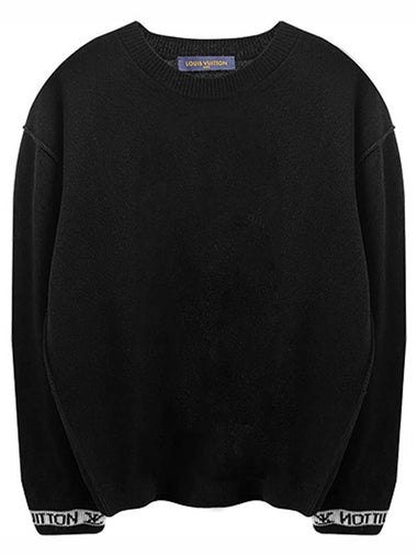 1AAU7S Cuffs Cashmere Crew Neck Round Knit Black Men’s Knit TSH - LOUIS VUITTON - BALAAN 1