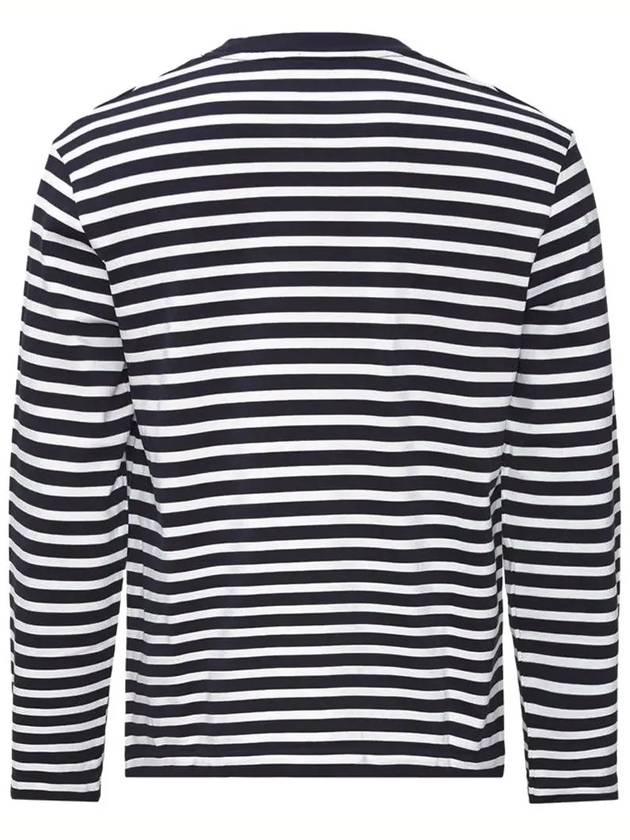 Fox Logo Stripe Long Sleeve T-Shirt Navy - MAISON KITSUNE - BALAAN 4