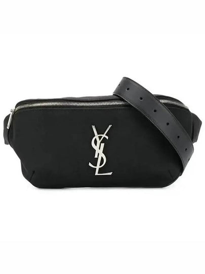 Cassandre Classic Canvas Leather Belt Bag Black - SAINT LAURENT - BALAAN 2