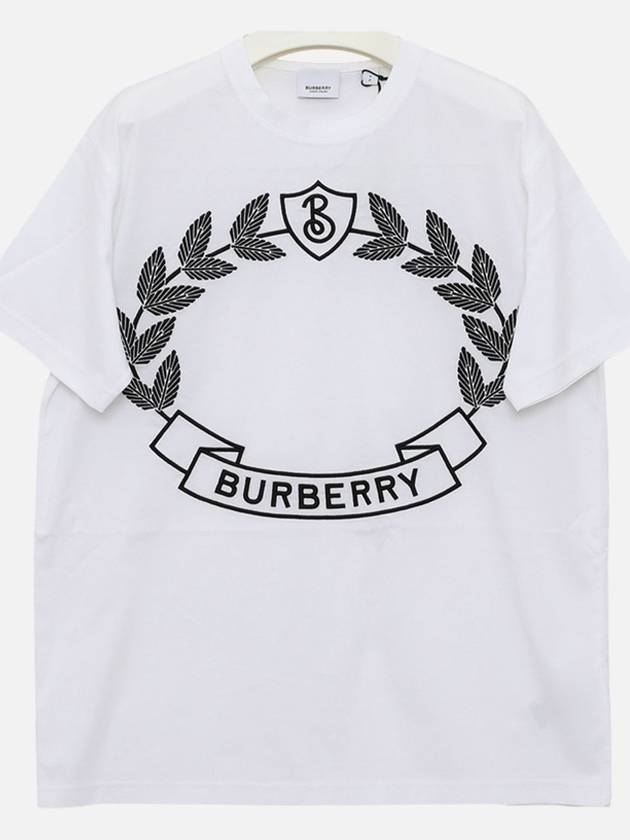 Women's Oak Leaf Crest Oversized Cotton Short Sleeve T-Shirt White - BURBERRY - BALAAN 4