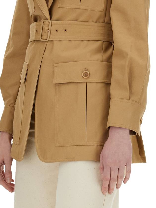 Pacos Belted Long Sleeved Jacket Beige - MAX MARA - BALAAN 5