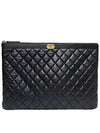 Women s A84407 Lambskin Black Boy Gold Large Clutch Bag - CHANEL - BALAAN 1