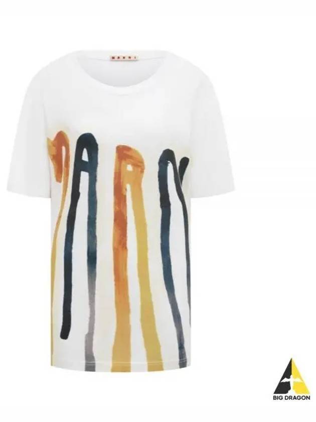 Dripping logo short sleeve t shirt white THJE0266P1 USCT04 - MARNI - BALAAN 1