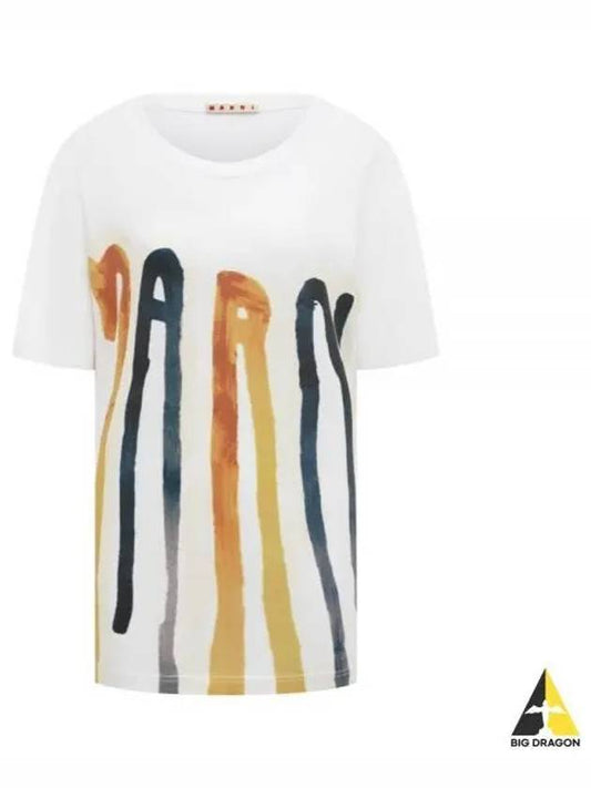 Dripping logo short sleeve t shirt white THJE0266P1 USCT04 - MARNI - BALAAN 1