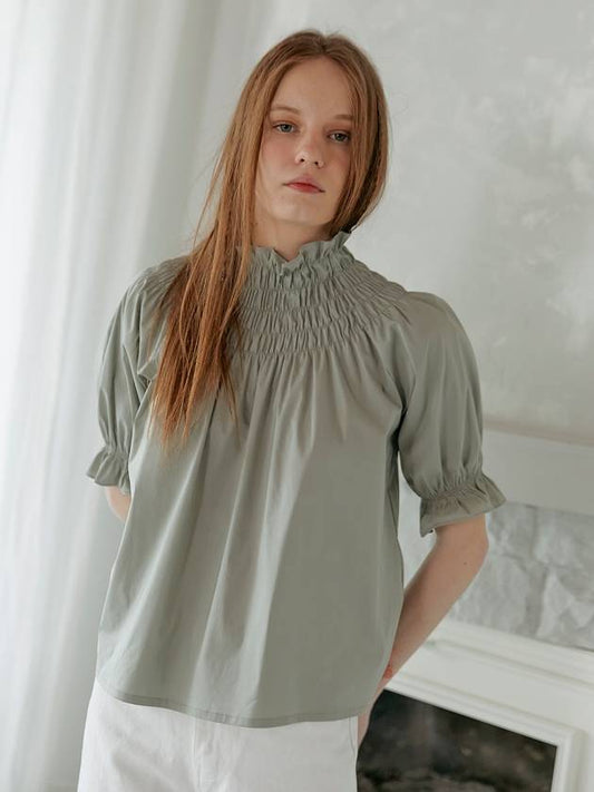 Women's Blouse Green LOG BLOUSE - TINA BLOSSOM - BALAAN 1