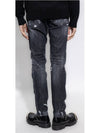 Stretch Cotton Leaf Effect Jeans Black - DSQUARED2 - BALAAN 3