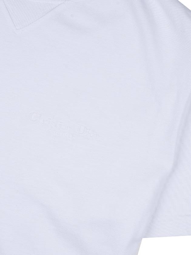 Couture Embroidered Logo Short Sleeve T-Shirt White - DIOR - BALAAN 6