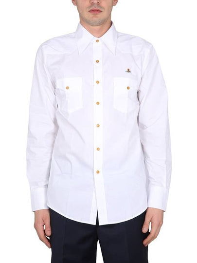 ORB Logo Cotton Long Sleeve Shirt White - VIVIENNE WESTWOOD - BALAAN 2